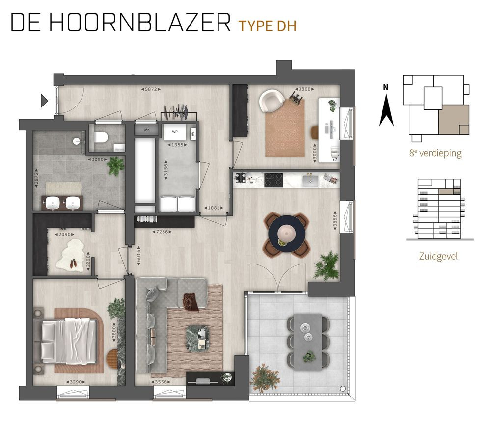 plattegrond de hoornblazer